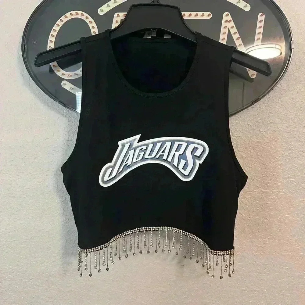 Women’s Jacksonville Jaguars bedazzled crop top